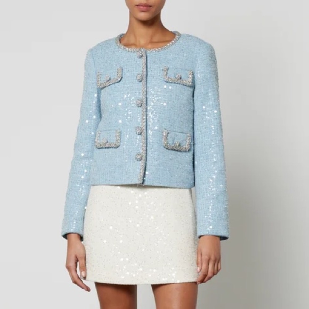 Self Portrait Sequin Boucle Jacket